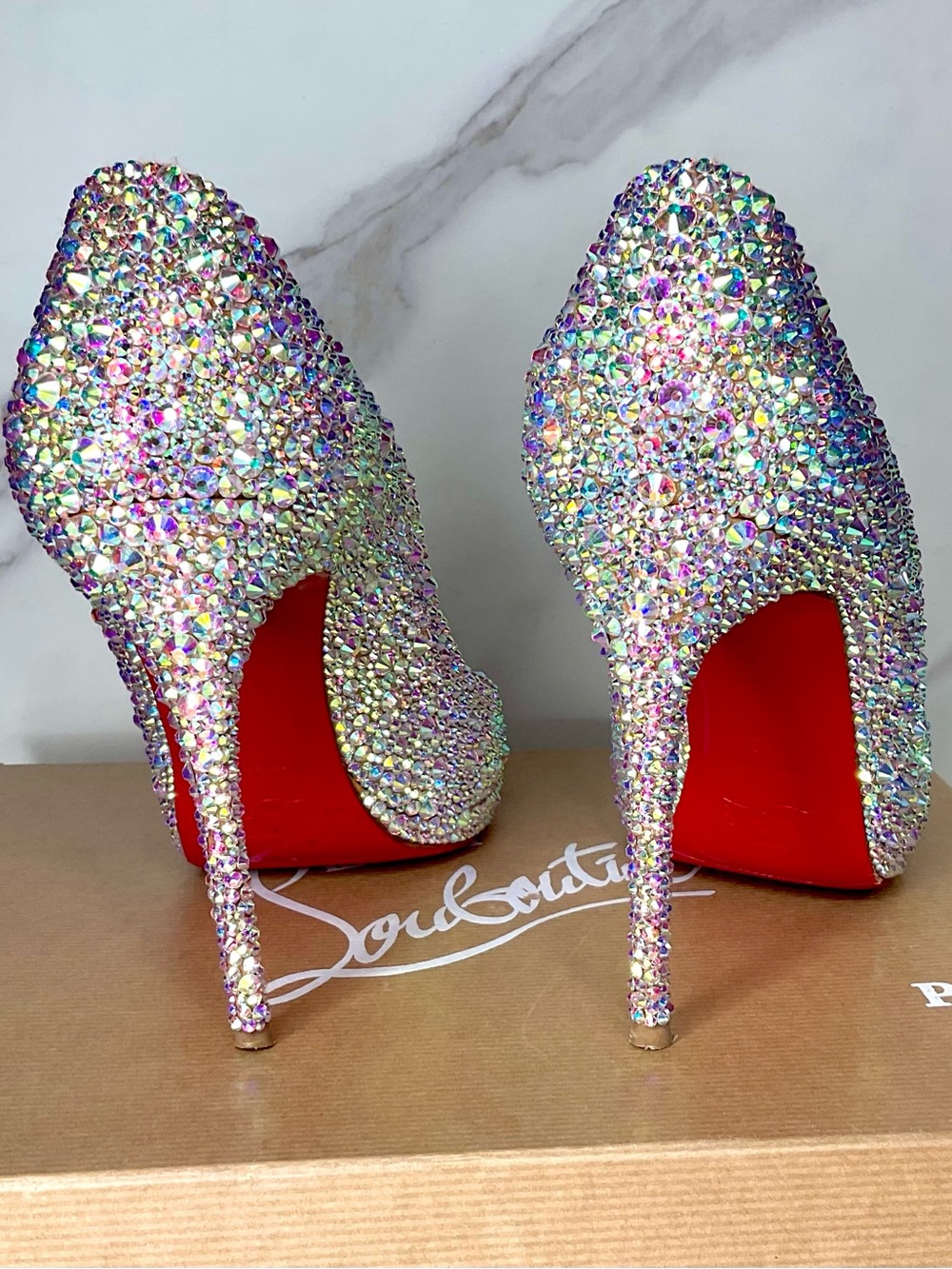 Christian Louboutin Neofilo AB Strass Crystal Heels Pumps Size US 12 / EU 42
